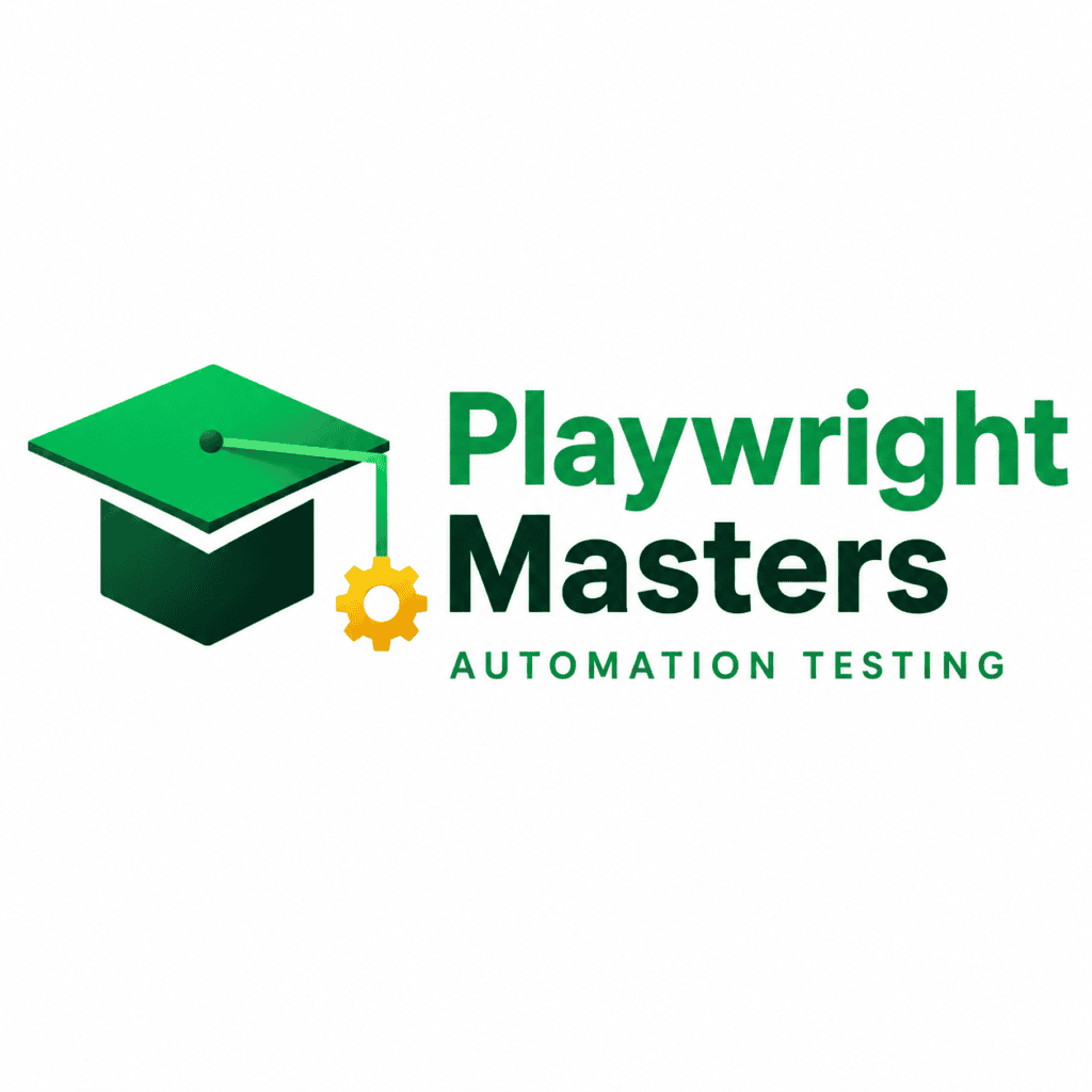 Playwright Masters automation testing logo - White Back ground