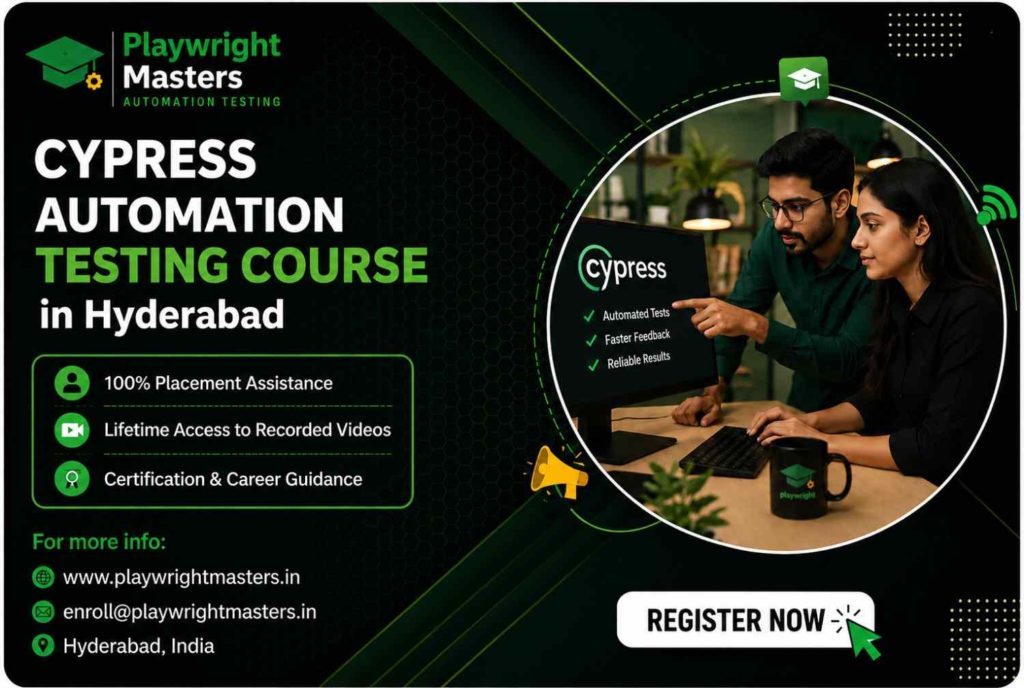 Cypress Automation Testing Course in Hyderabad.