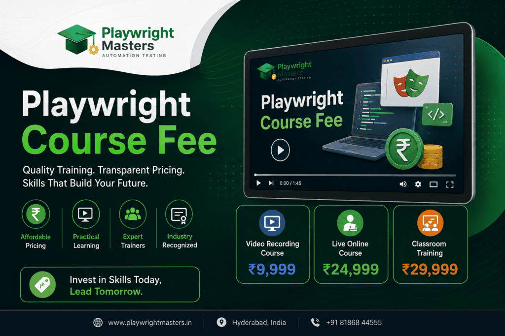 Playwright Course Fee in Hyderabad: Complete Fee Guide for 2026