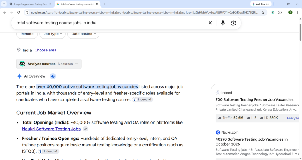 Total software testing course jobs
